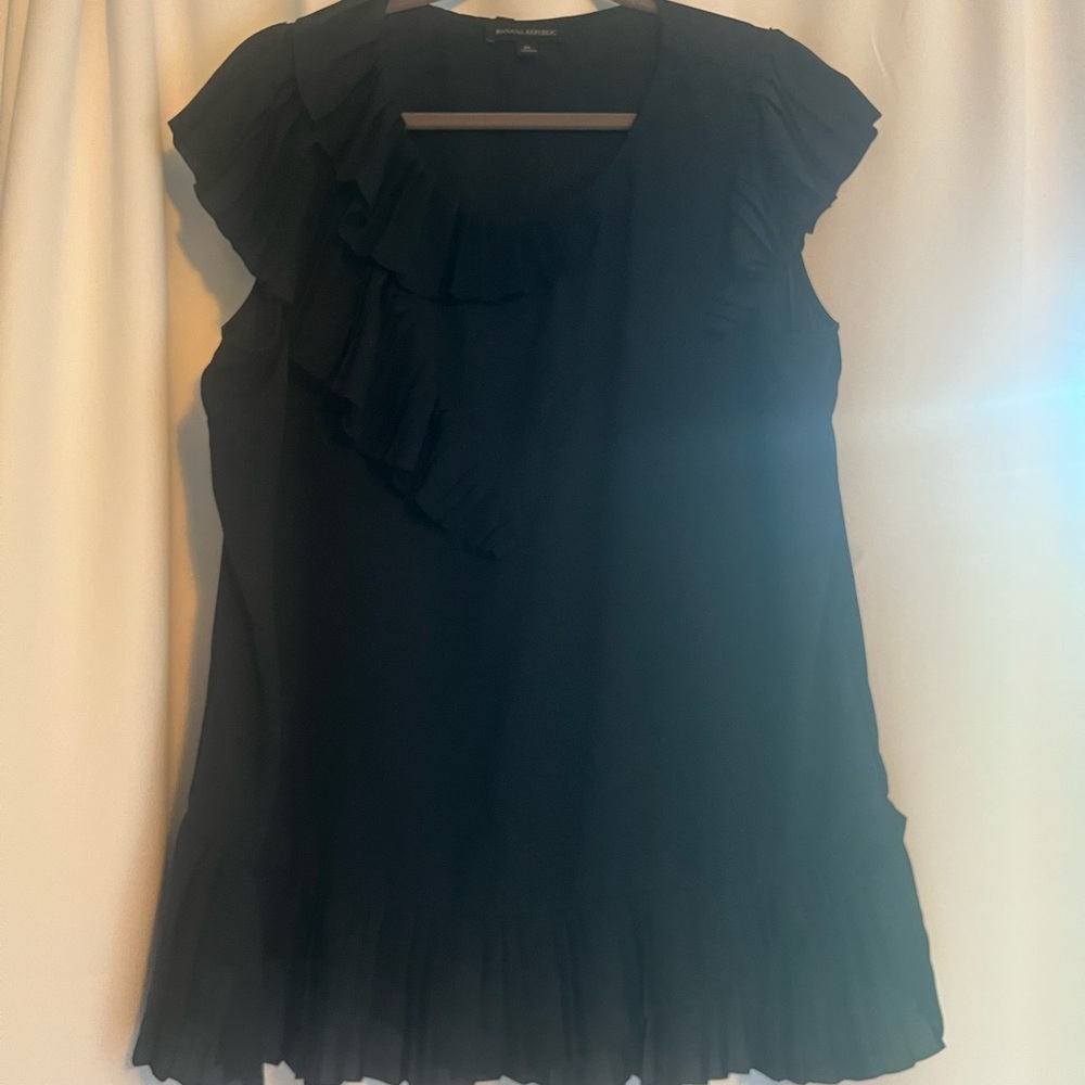 Banana Republic Black Ruffle Blouse
